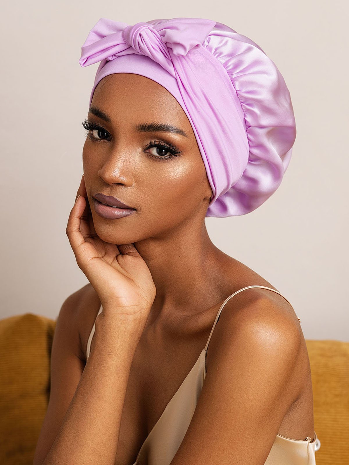 SilkSilky-SE Rent Silke Sleep Cap Lavendel 001
