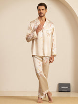 [Champagne] SilkSilky-SE Long Sleeve Lapel Collar Herr Pyjama 003