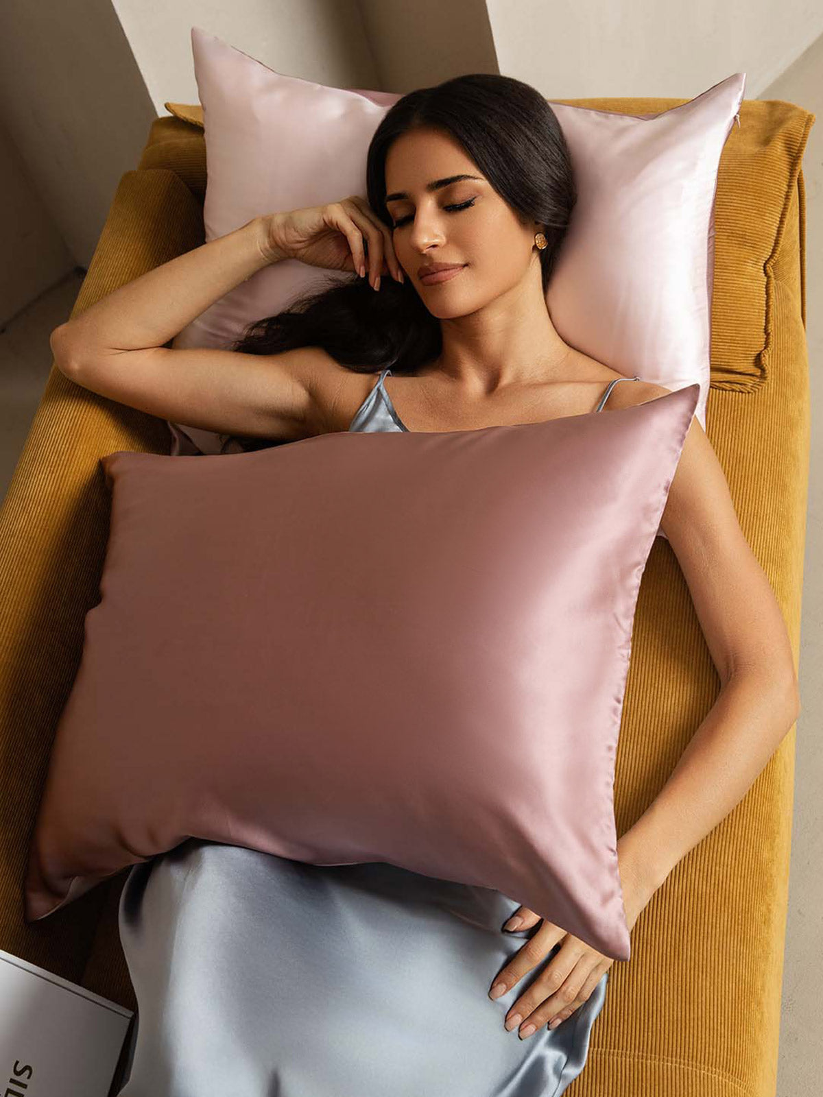 [BlekMauve+Ljusrosa] SilkSilky-SE 22Momme Rent Silke Pillowcase 004