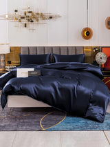 [Mörkblå] SilkSilky-SE 19Momme Rent Silke Bedding Set 001