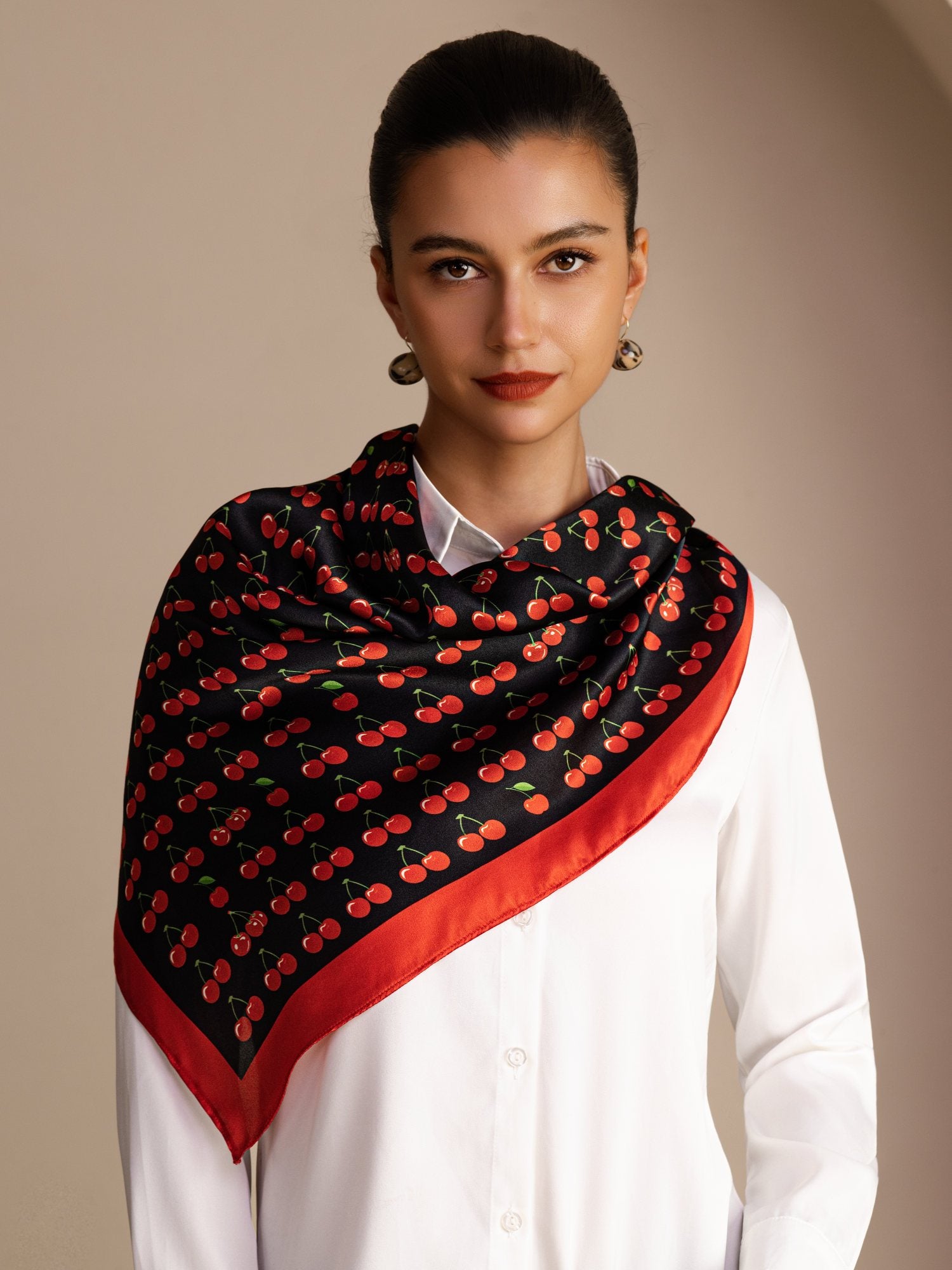 [Svart Körsbär] SilkSilky-SE Scarf 002
