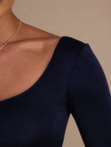 [Mörkblå] SilkSilky-SE Long Sleeve Womens T-Shirt 006
