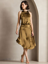 [Brun] SilkSilky-SE Sleeveless Halter Dam T-Shirt 006