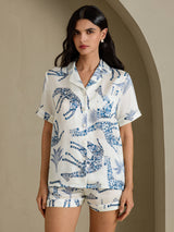 [Vit Giraff] SilkSilky-SE Short Sleeve Notch Collar Dam Pyjama 003