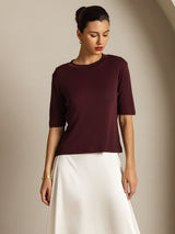 [Windsorvin] SilkSilky-SE Half Sleeve Crewkrage Dam T-Shirt 009