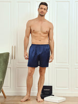 [Mörkblå] SilkSilky-SE Men's Sleep Shorts 004
