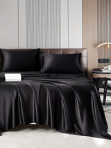 [Svart] SilkSilky-SE 22Momme Rent Silke Bedding Set 005,