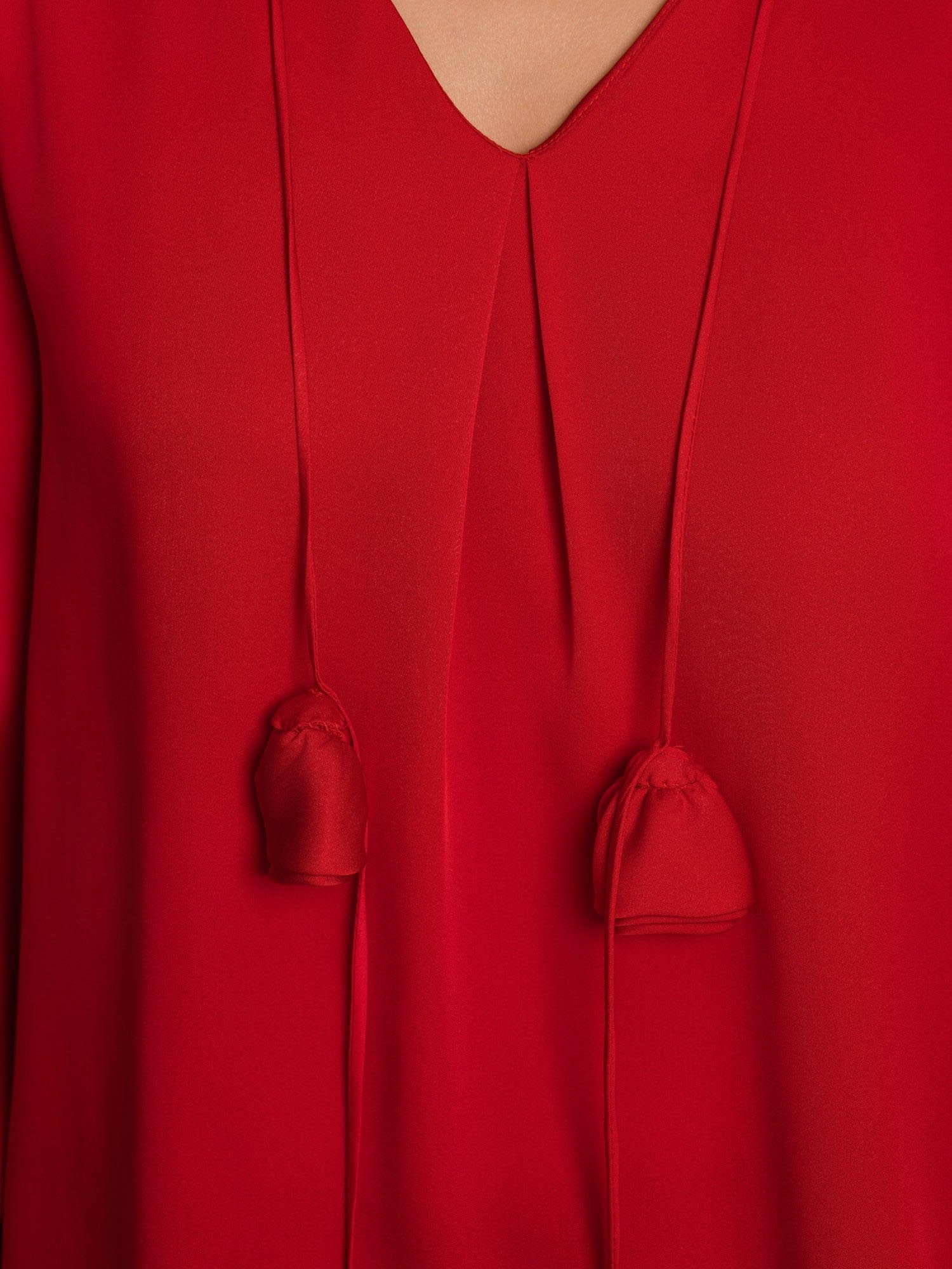 [Vin] SilkSilky-SE 19Momme Silke Lång Ärm V Ringning Blus 004