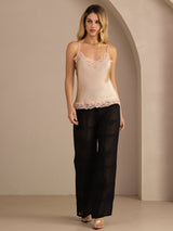 [Champagne] SilkSilky-SE Spaghetti Strap V Neck Cami Toppar 007