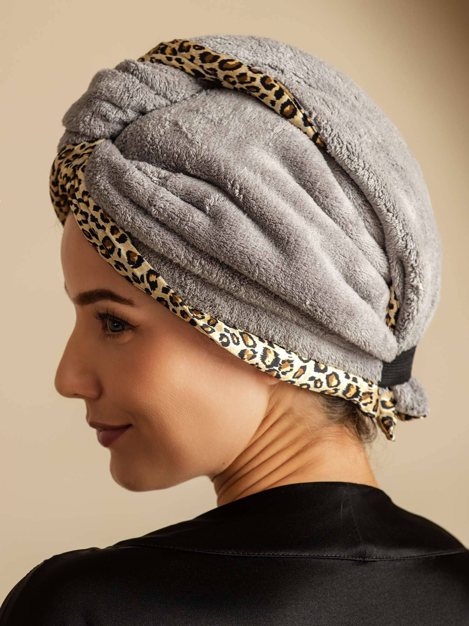 [Leopard] SilkSilky-SE Rent Silke Hair Towel Wrap 008,