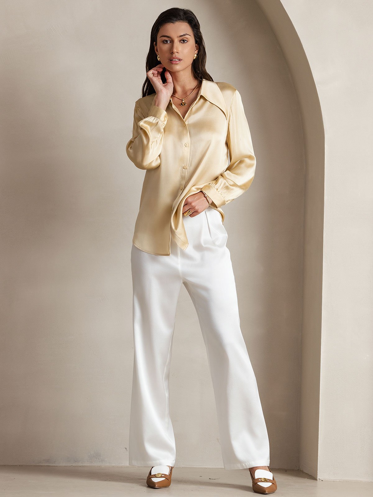 [Vit] SilkSilky-SE 19Momme Silke Womens Pants 006