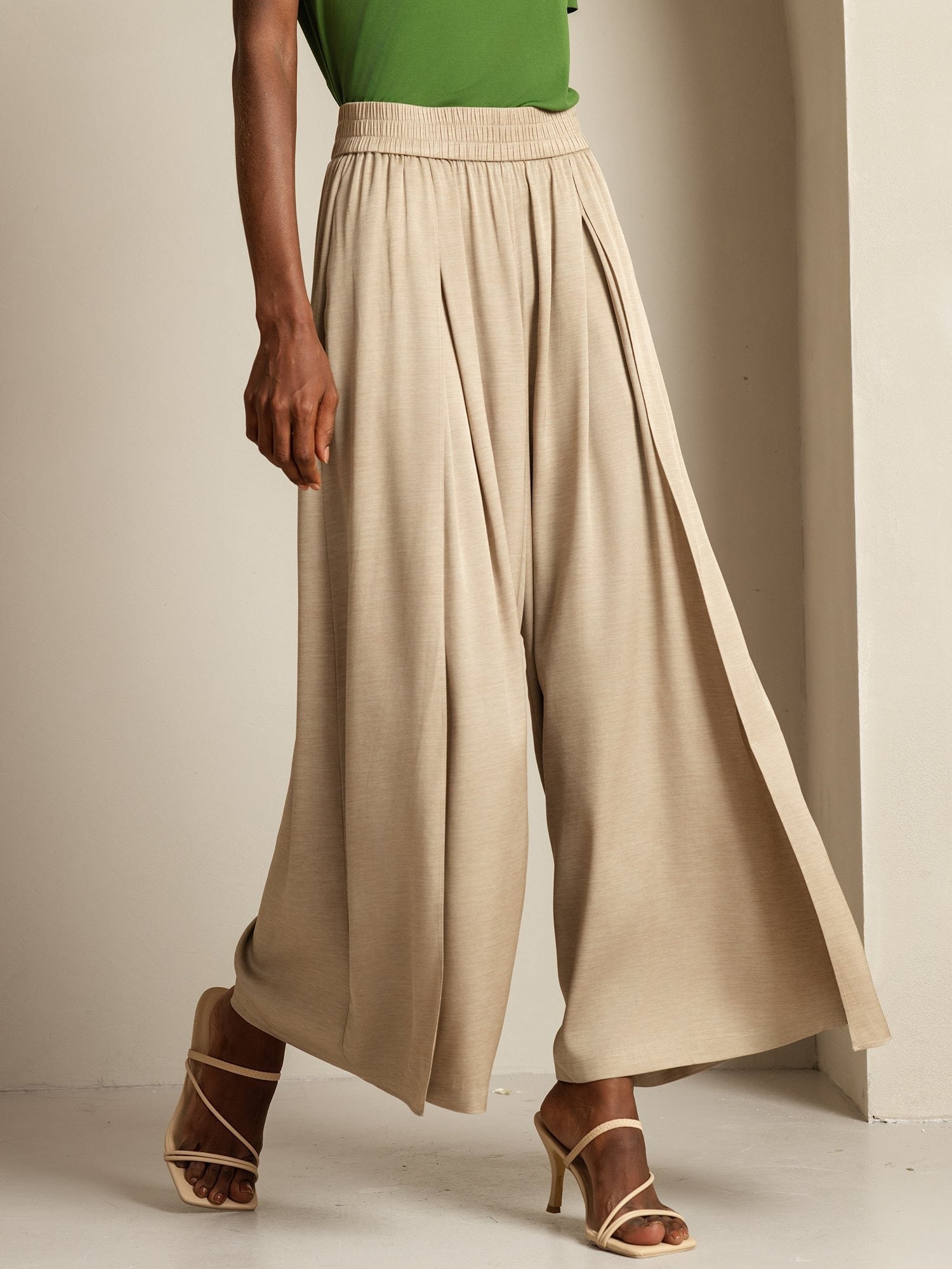[Tan] SilkSilky-SE 19Momme Silke Womens Pants 006