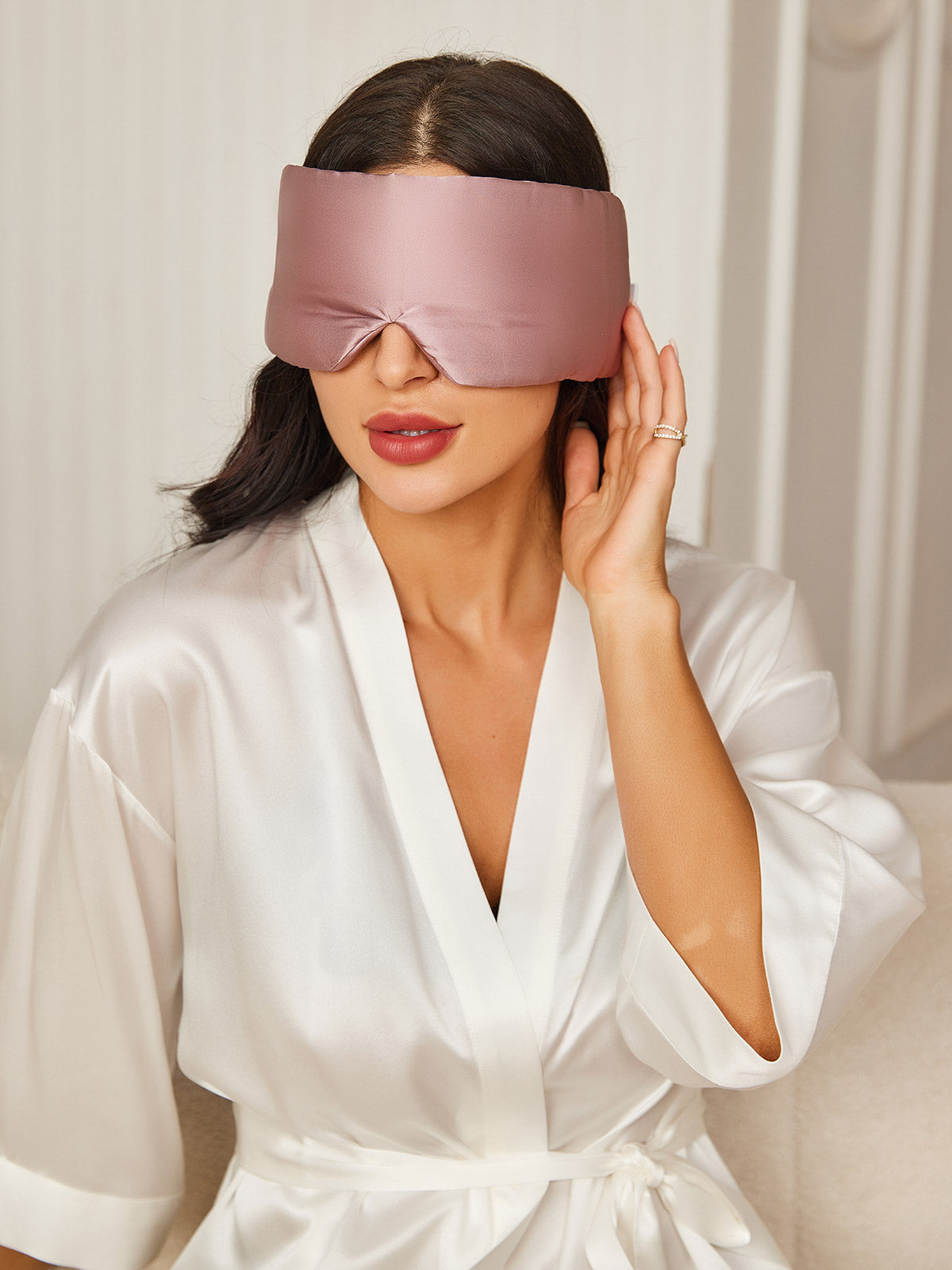[Blek Mauve] SilkSilky-SE 19Momme Rent Silke Eye Mask 004
