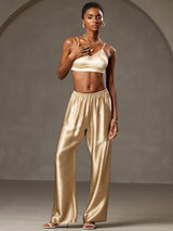 [Champagne] SilkSilky-SE 19Momme Silke Womens Pants 001,