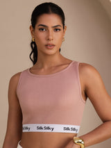 [Rosa] SilkSilky-SE Sleeveless Crew Neck Cami Toppar 003