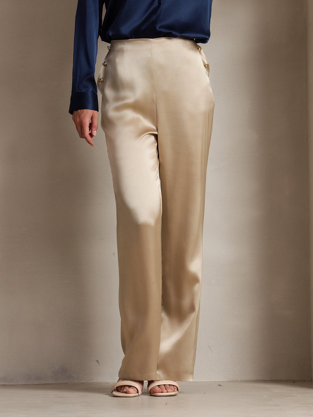 [Champagne] SilkSilky-SE 19Momme Silke Womens Pants 003