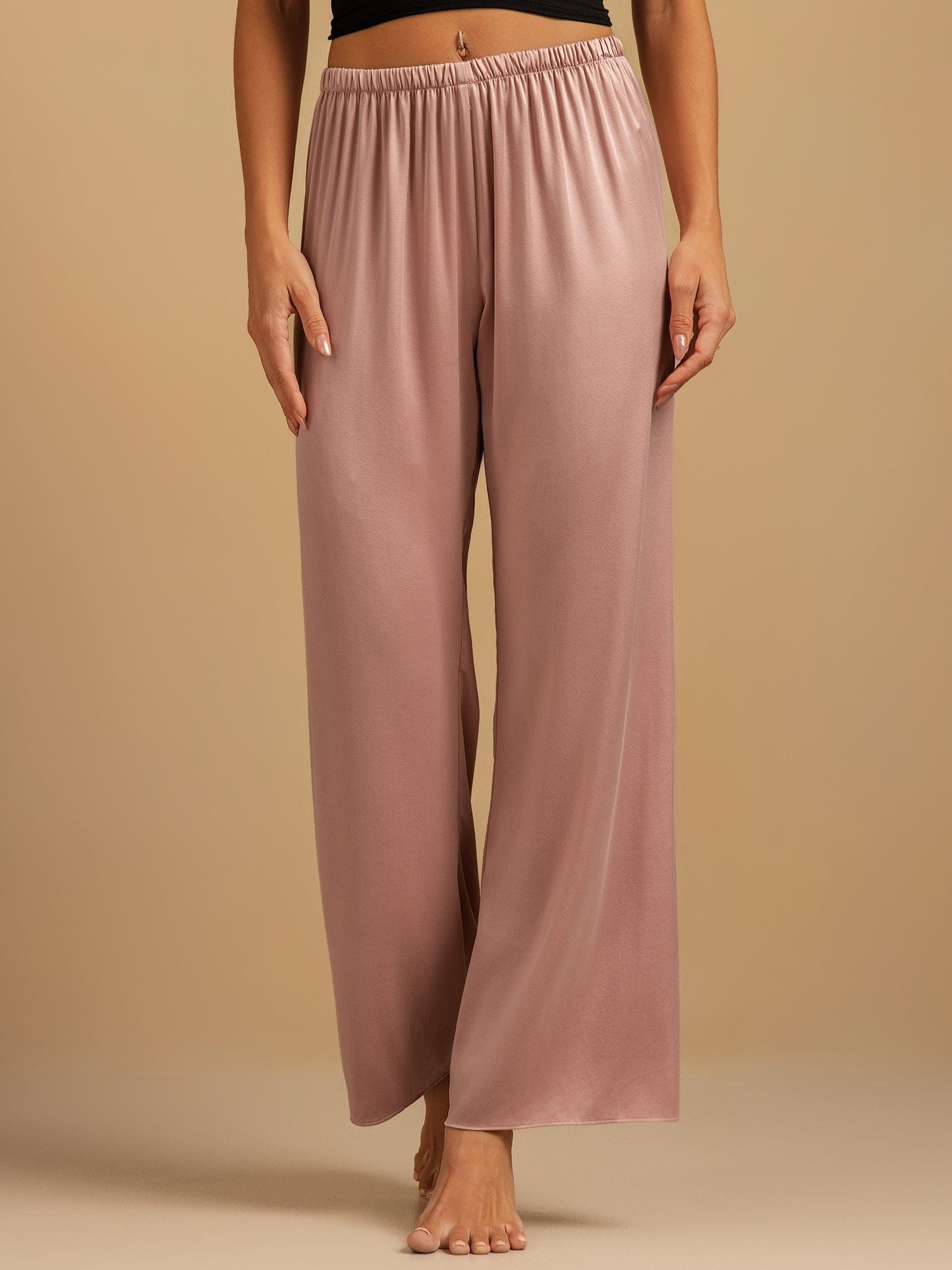 [Persikohud] SilkSilky-SE 19Momme Silke Womens Sleep Bottoms 003,