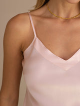 [Ljusrosa] SilkSilky-SE Spaghetti Strap V Neck Cami Toppar 005
