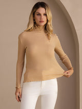 [Månsten] SilkSilky-SE Long Sleeve Turtle Neck Dam T-Shirt 004