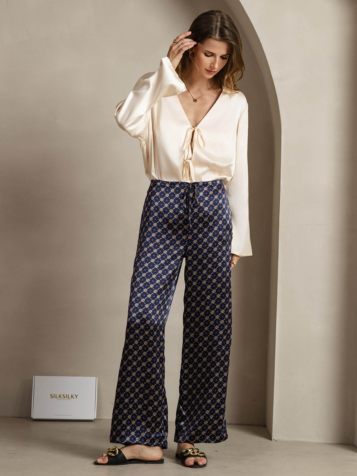 [Marin Kedja] SilkSilky-SE 19Momme Silke Womens Pants 003