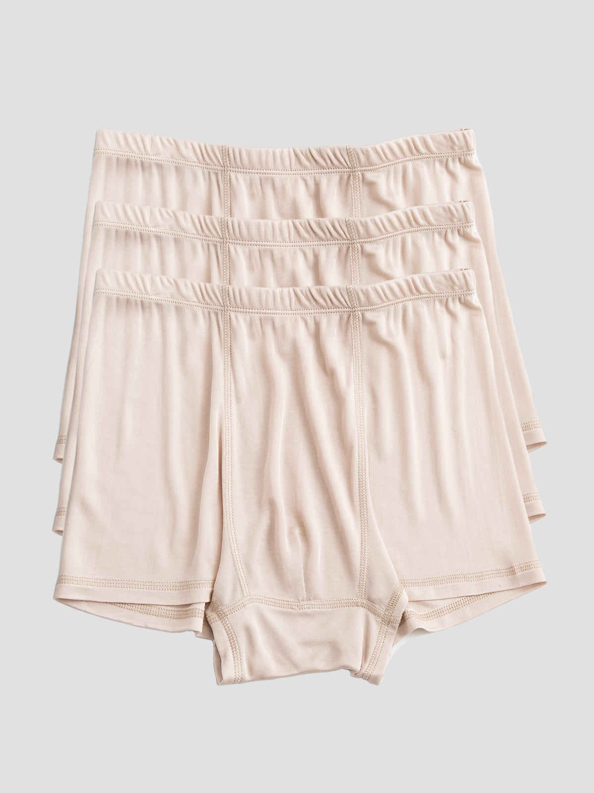 [Beige] SilkSilky-SE Silke Stickad Mens Underwear 002