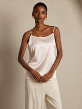 [Beige] SilkSilky-SE Spaghetti Strap Cami Toppar 003