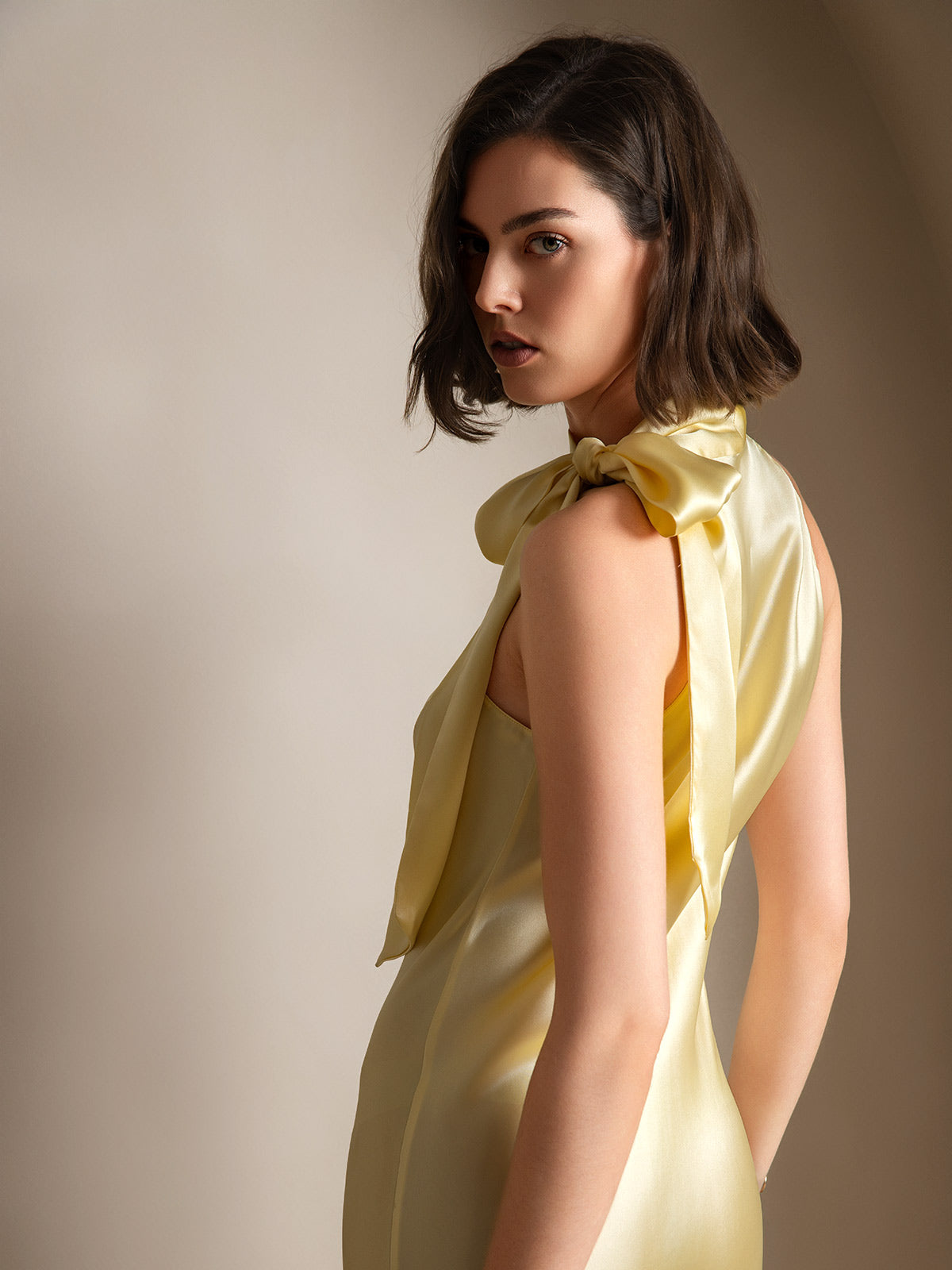 [Ljusgul] SilkSilky-SE 19Momme Silke Dress 002