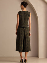 [Tall Vintage] SilkSilky-SE Sleeveless Crew Neck Women's Outfit Sets 002