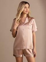 [Toscana] SilkSilky-SE Short Sleeve Lapel Collar Dam Pyjama 001