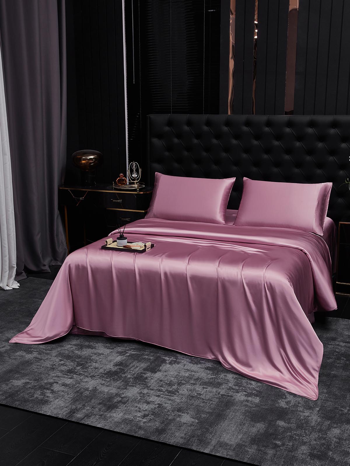 [Mauve Orkidé] SilkSilky-SE 19Momme Rent Silke Bedding Set 002