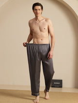[Svart Ginkgo] SilkSilky-SE Men's Sleep Shorts 006