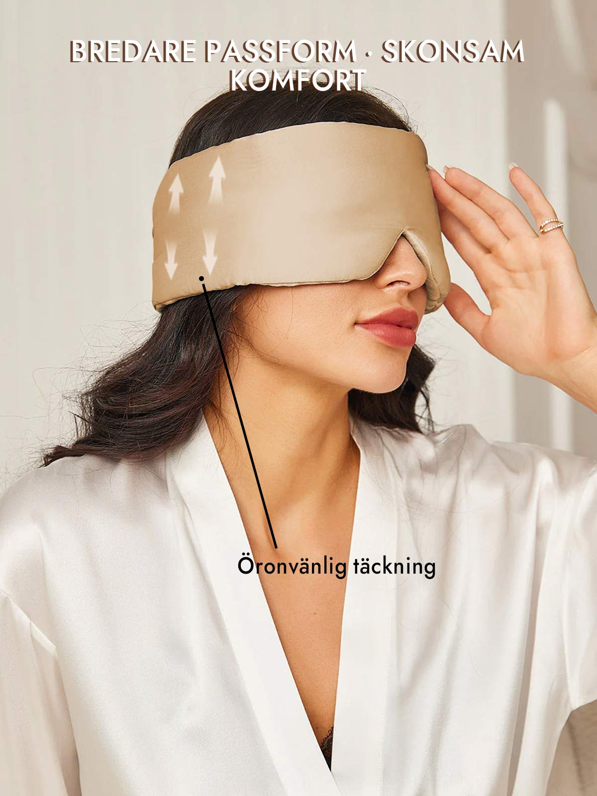 [Beige] SilkSilky-SE 19Momme Pure Silk Eye Mask 005