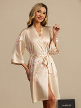 [Champagne] SilkSilky-SE 3/4 Sleeve Dam Morgonrock 004
