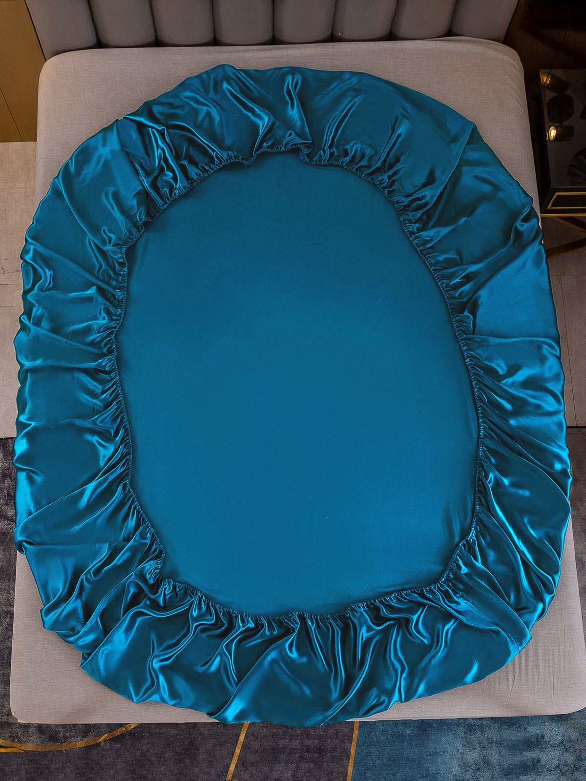 [Kungsblått] SilkSilky-SE 22Momme Rent Silke Sheet 003,