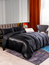 [Svart] SilkSilky-SE 22Momme Rent Silke Bedding Set 002,
