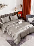 SilkSilky SE 19Momme Rent Silke Bedding Set Grå 004