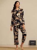 [Svart Drake] SilkSilky-SE Long Sleeve Lapel Collar Dam Pyjama 001