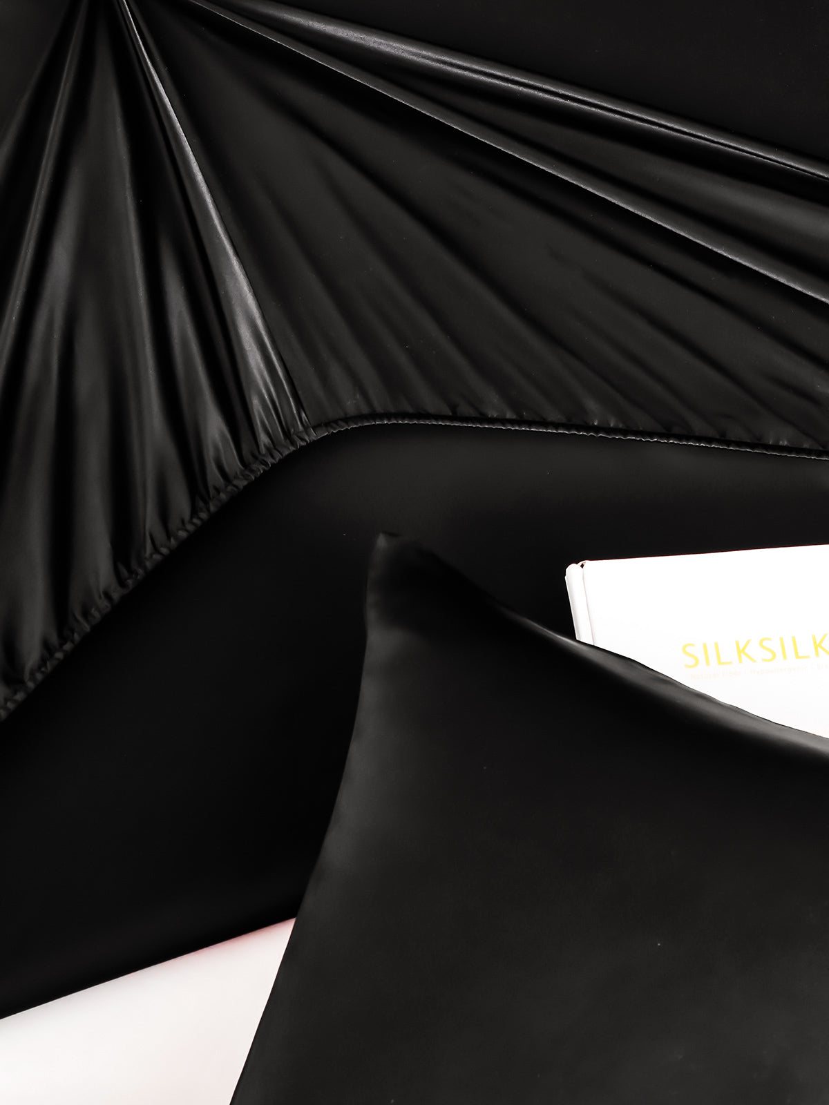 [Svart] SilkSilky-SE 25Momme Rent Silke Bedding Set 003,