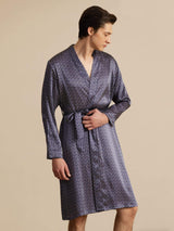 [Marin Ginkgo] SilkSilky-SE Long Sleeve V Neck Herr Morgonrock 004