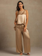 [Champagne] SilkSilky-SE Sleeveless Scoop Neck Cami Toppar 005
