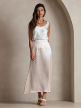 [Vit] SilkSilky-SE Sleeveless Cami Toppar 008