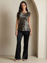 [Leopard] SilkSilky-SE 19Momme Silke Womens T-Shirt 003
