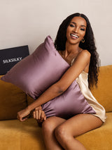 [Mörklila] SilkSilky-SE 22Momme Rent Silke Pillowcase 003
