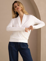 [Vit] SilkSilky-SE Long Sleeve Damblusar 003