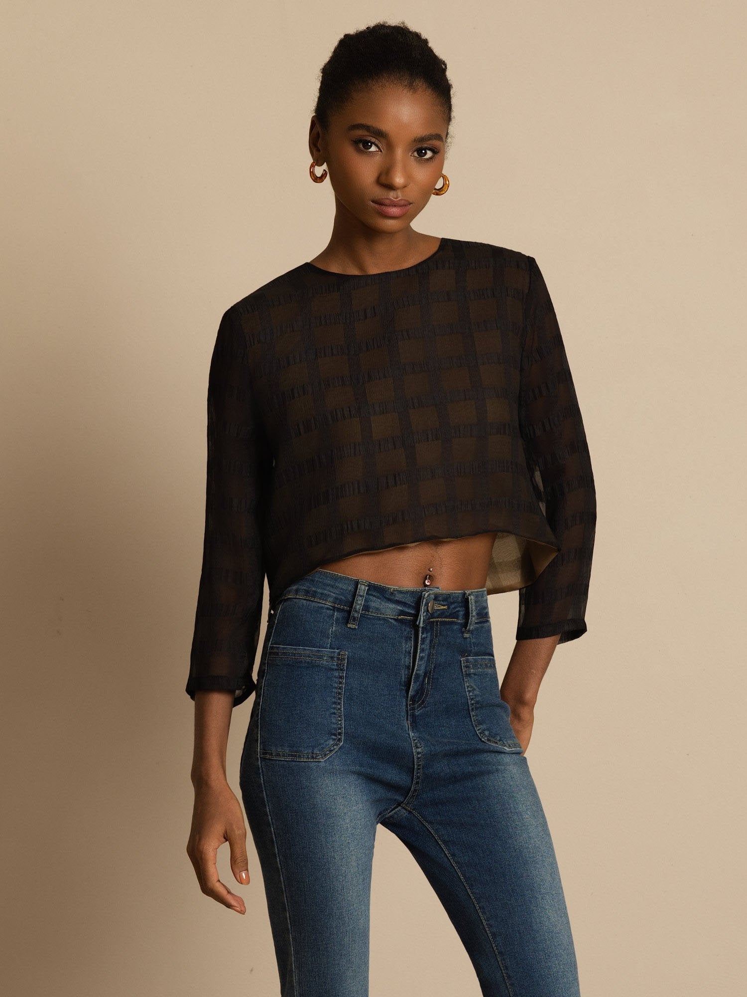 [Svart] SilkSilky-SE Blouse 001