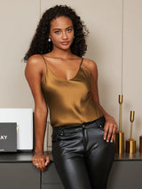 [Kaffe] SilkSilky-SE Spaghetti Strap V Neck Cami Toppar 003