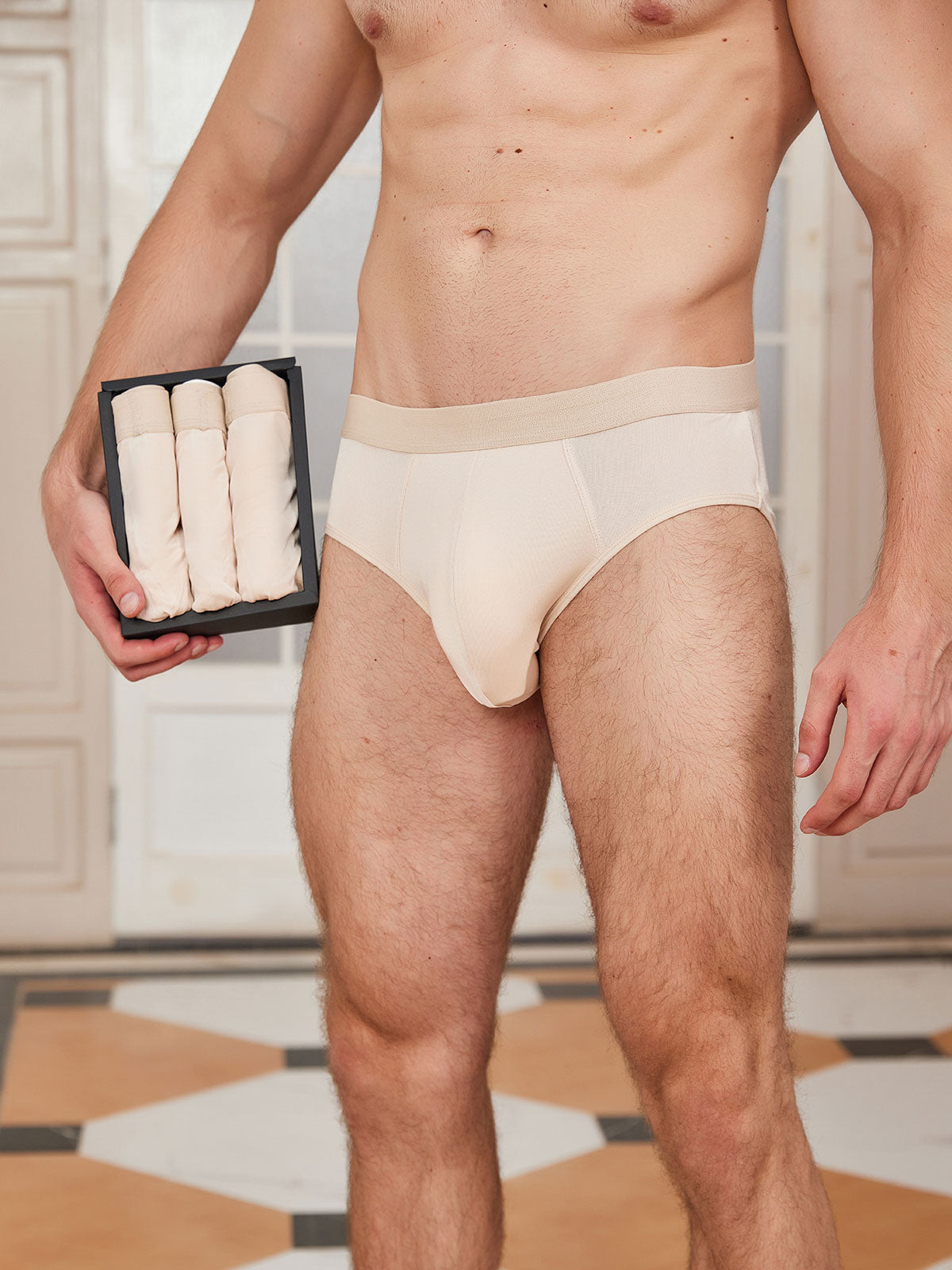 [Beige] SilkSilky-SE Rent Silke Mens Underwear 001