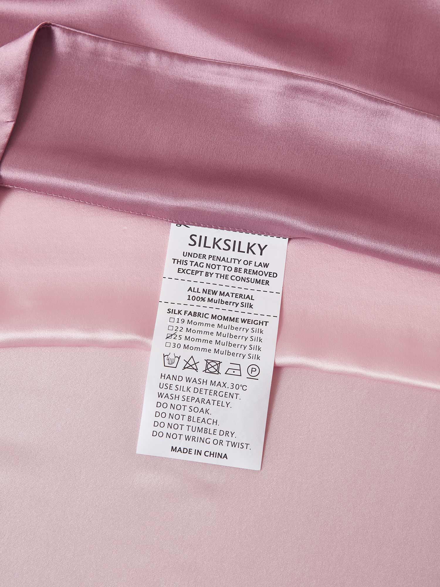 [BlekMauve+Ljusrosa] SilkSilky-SE 25Momme Rent Silke Bedding Set 008,