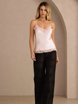[Rosa] SilkSilky-SE Spaghetti Strap V Neck Cami Toppar 007