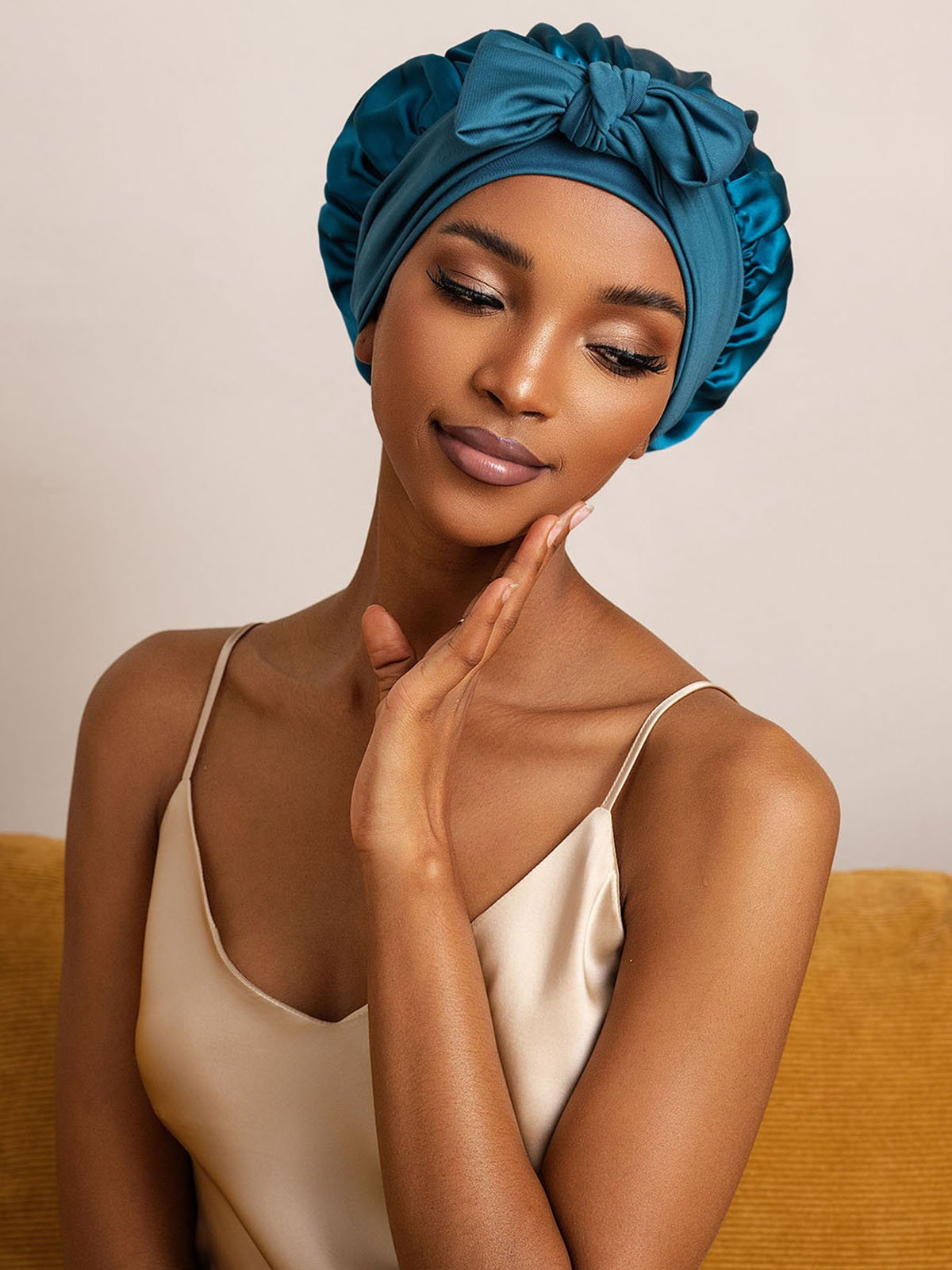 SilkSilky-SE Rent Silke Sleep Cap Kungsblått 005